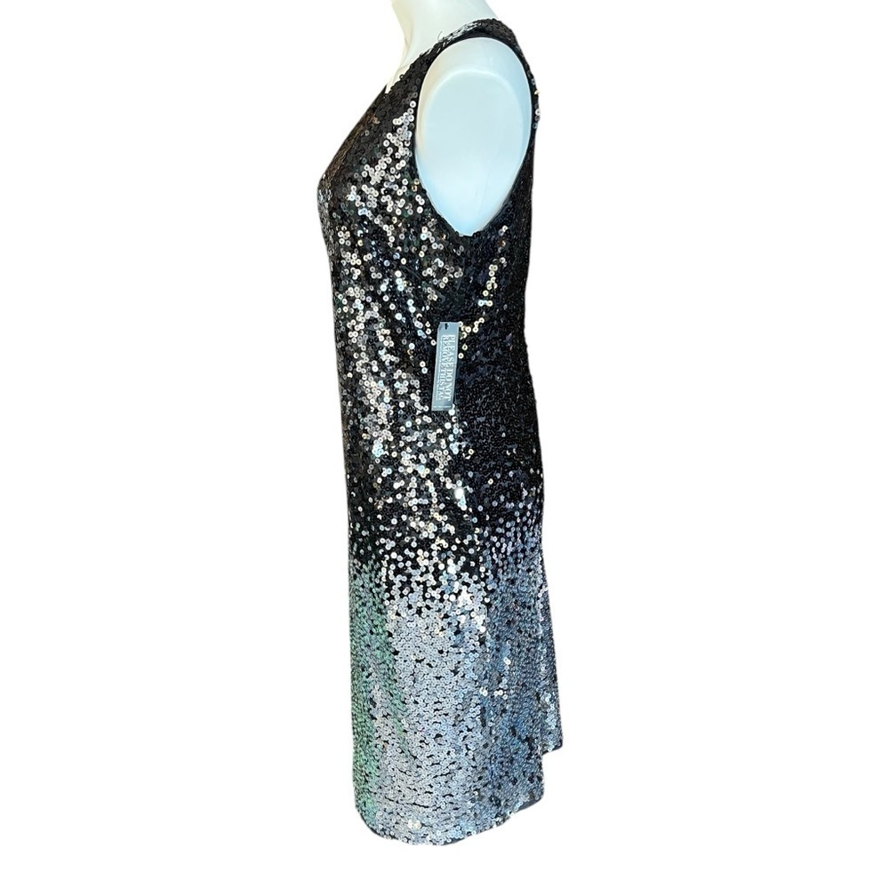 New York & Co Black Silver Sequin Cocktail Dress Medium New - Picture 5 of 10